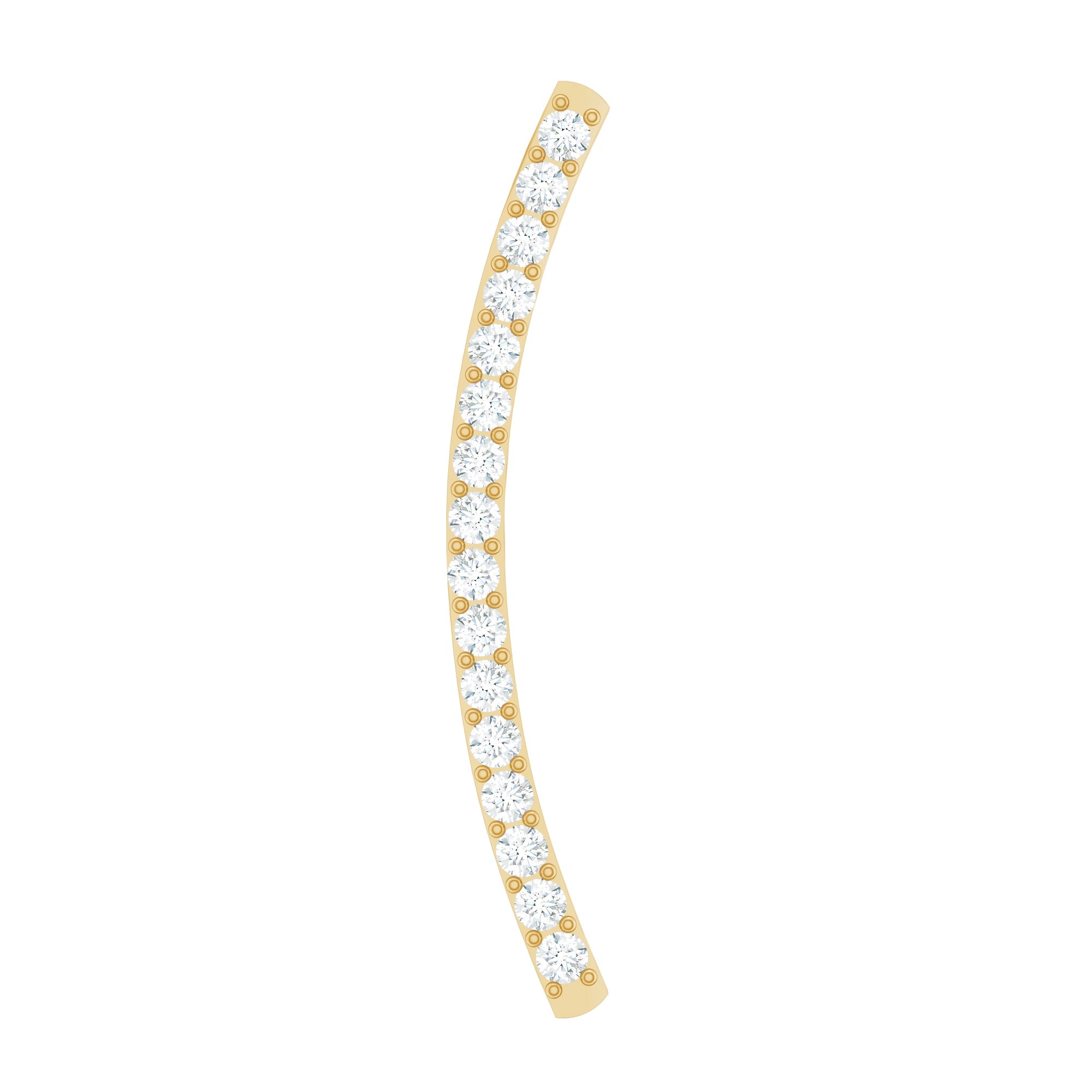 Certified Moissanite Curved Climber Earring for Her