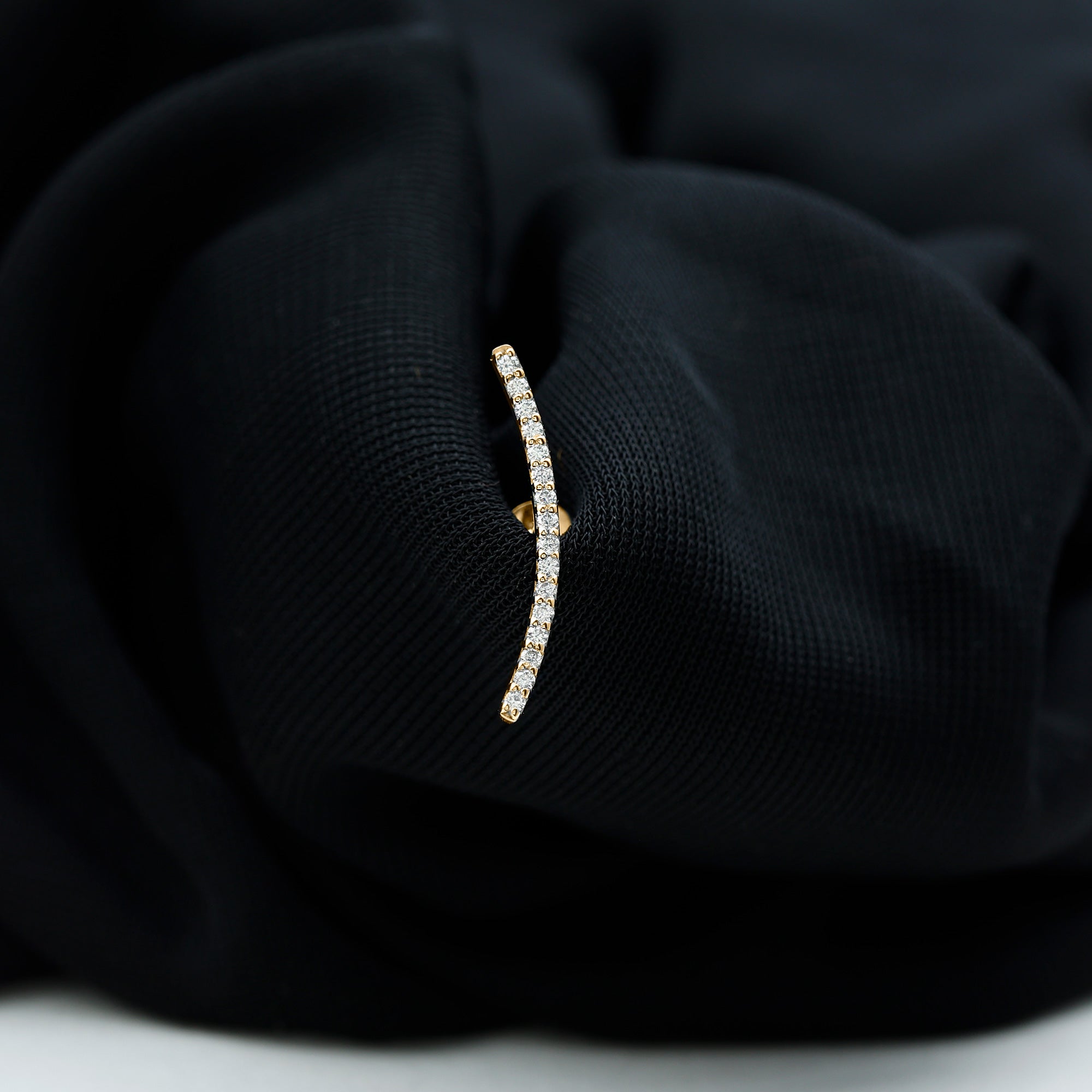 Certified Moissanite Curved Climber Earring for Her