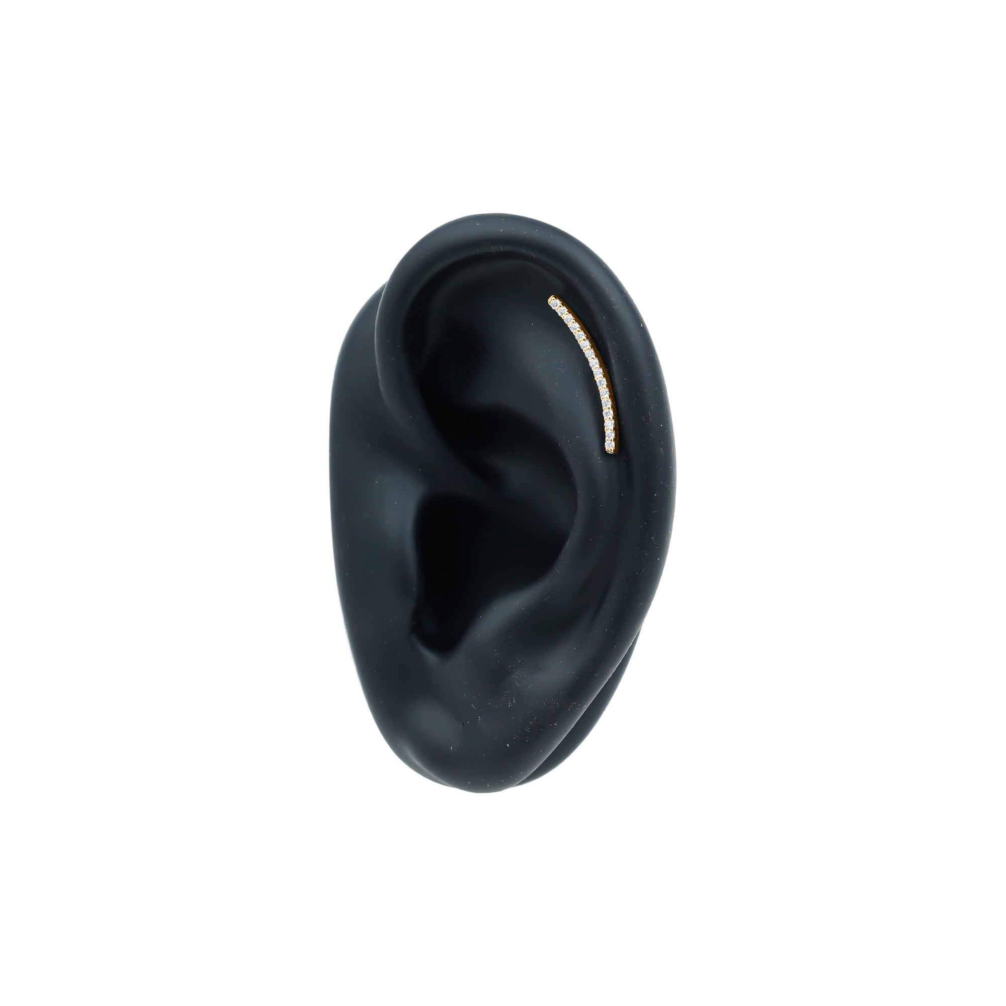 Certified Moissanite Curved Climber Earring for Her