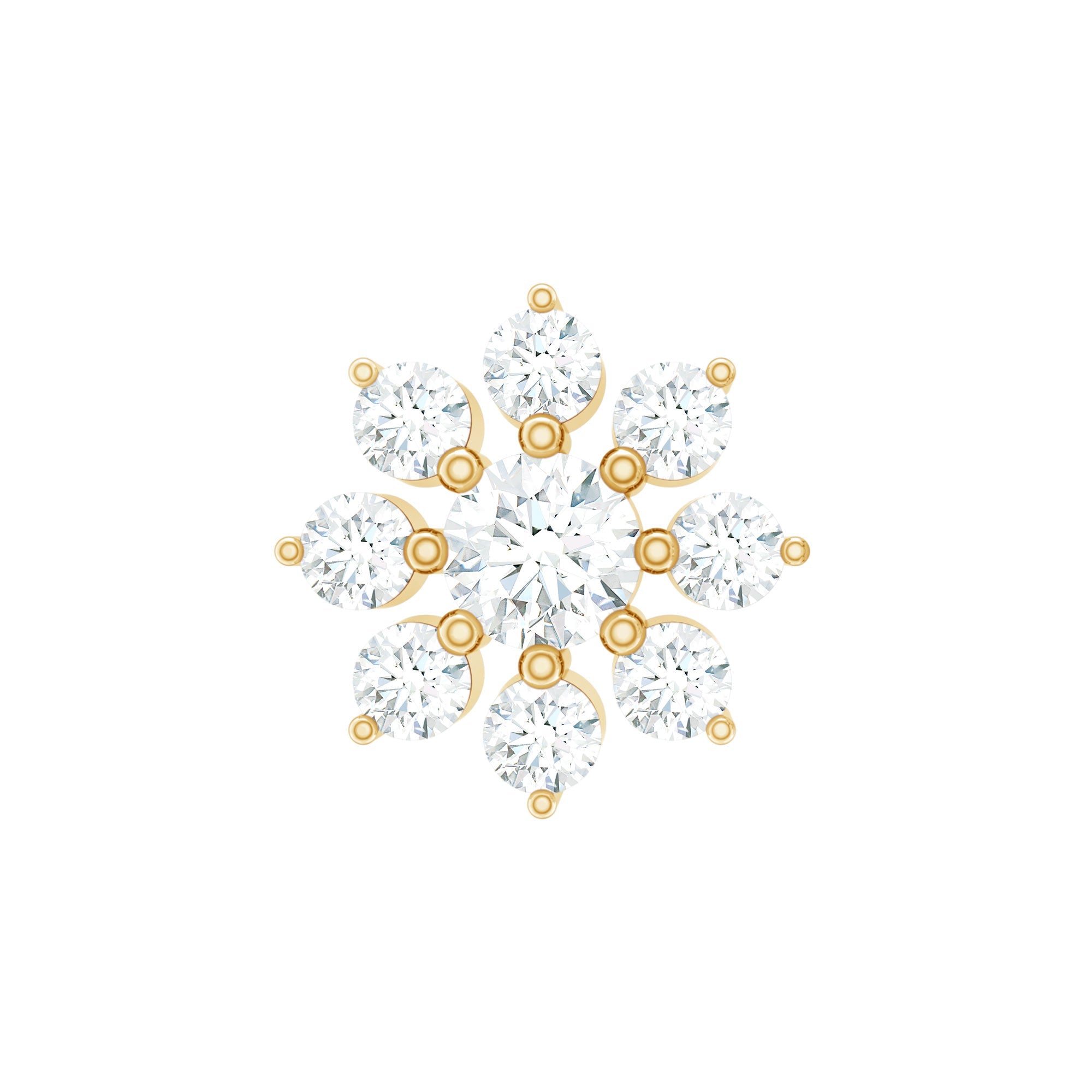 Minimalist Moissanite Flower Cartilage Earring