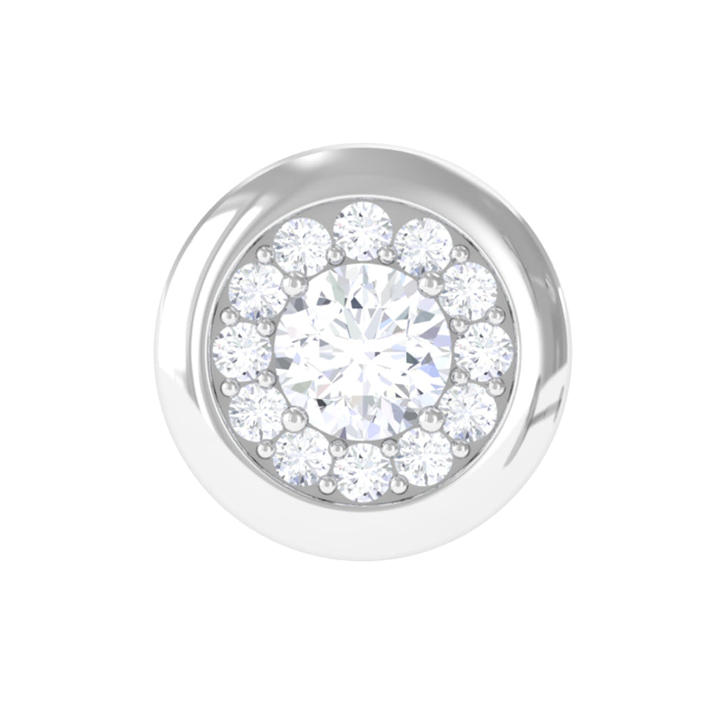 Moissanite Circle Geometric Cartilage Earring