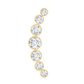 Graduated Bezel Set Moissanite Curved Crawler Earring