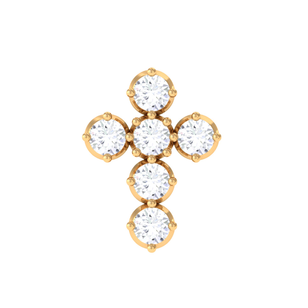 Certified Moissanite Cross Earring for Cartilage Piercing