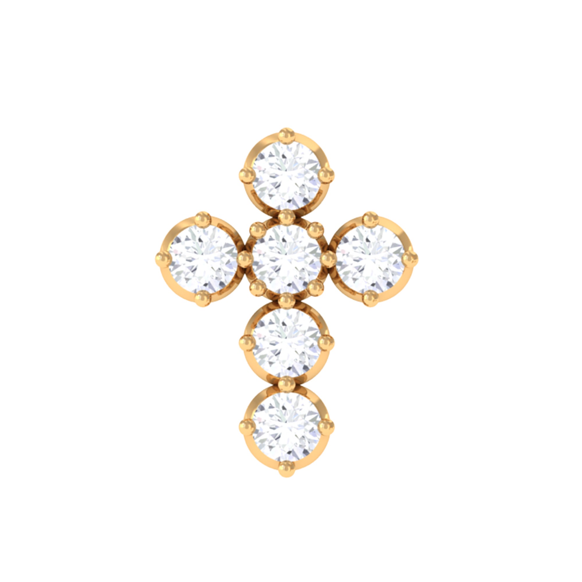 Certified Moissanite Cross Earring for Cartilage Piercing