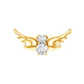 Round Moissanite Bat Earring for Cartilage Piercing