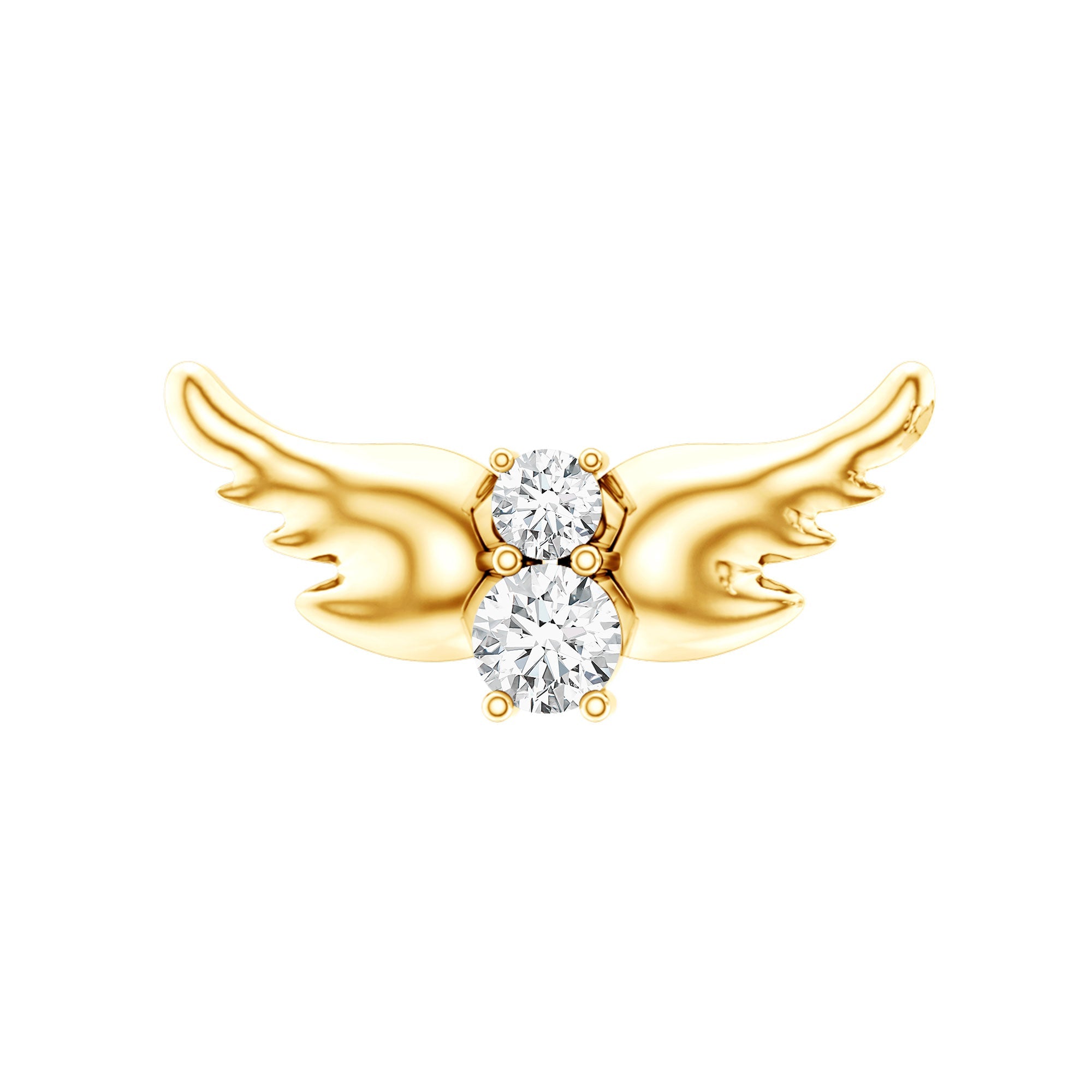 Round Moissanite Bat Earring for Cartilage Piercing