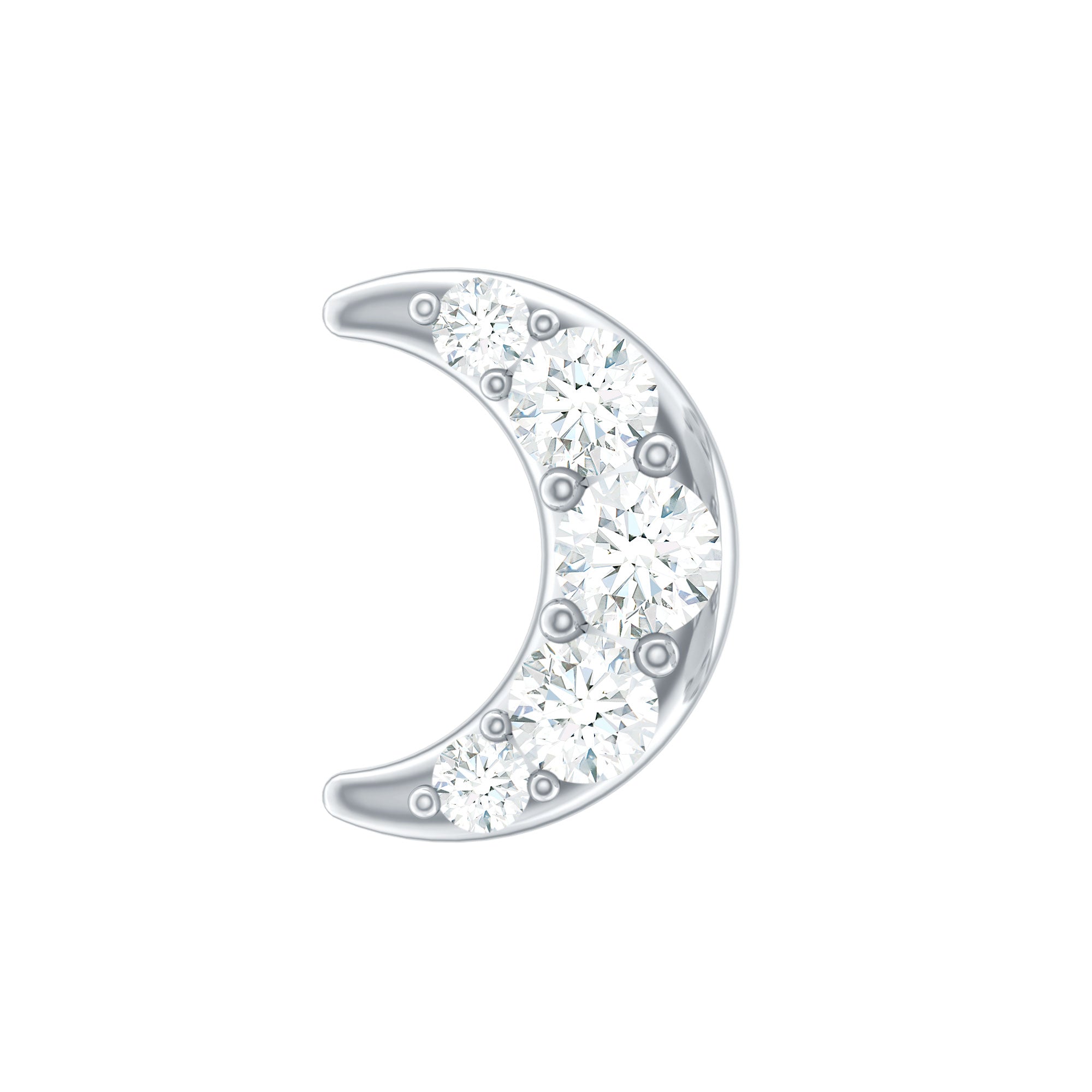 Moissanite Crescent Moon Helix Earring for Women