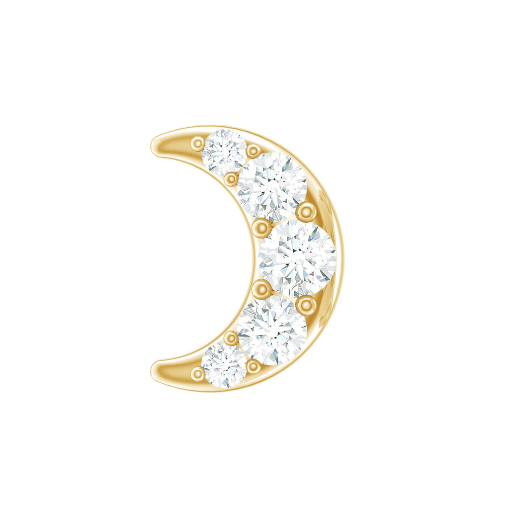 Moissanite Crescent Moon Helix Earring for Women