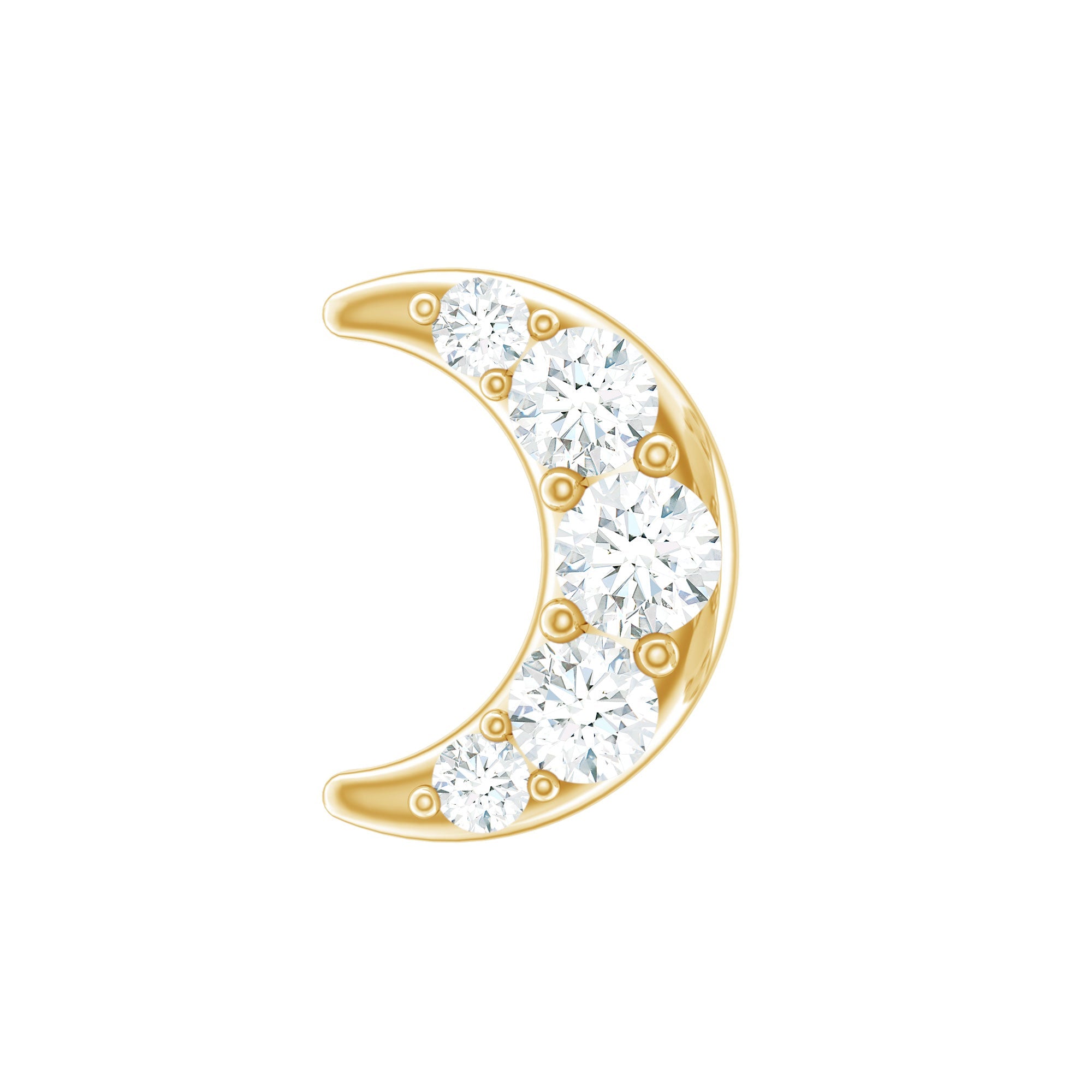 Moissanite Crescent Moon Helix Earring for Women