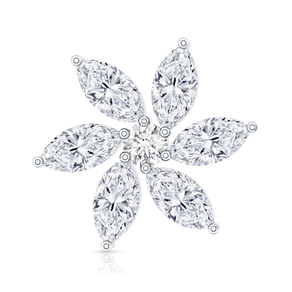 Marquise Moissanite Flower Earring for Cartilage Piercing