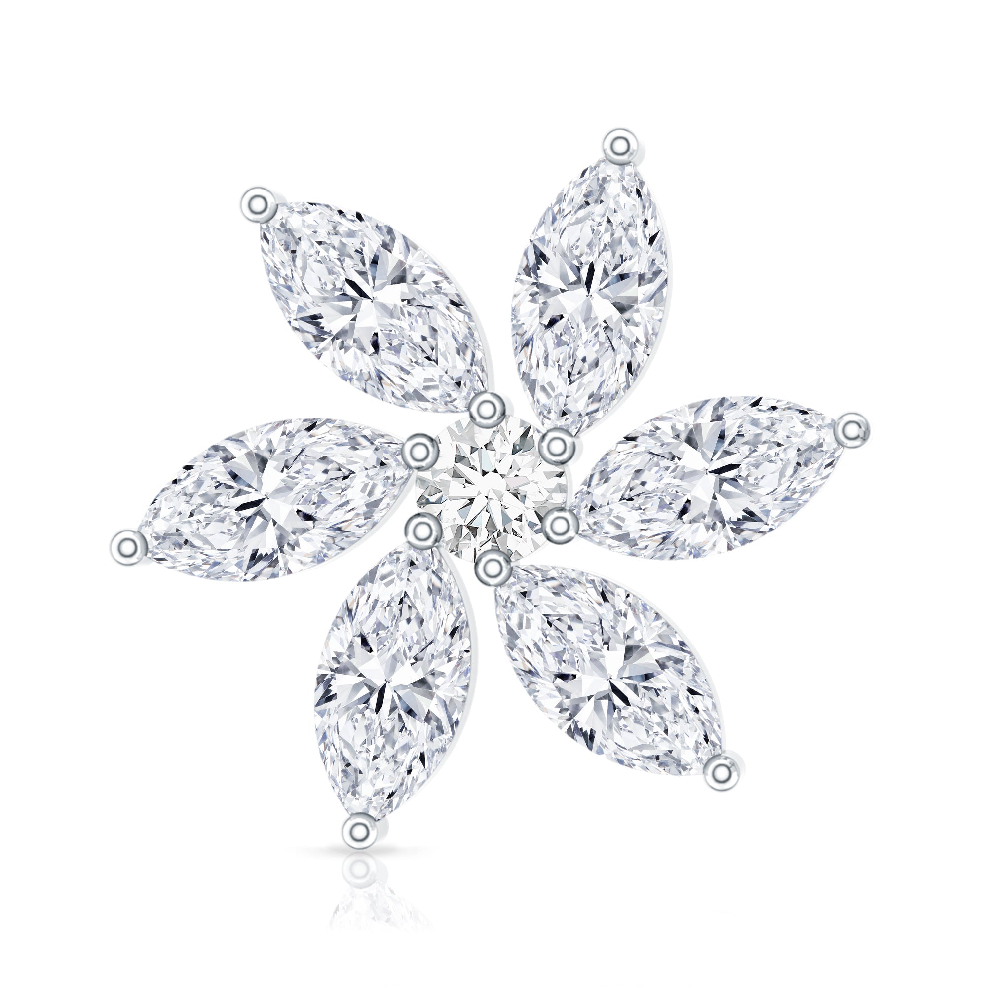 Marquise Moissanite Flower Earring for Cartilage Piercing