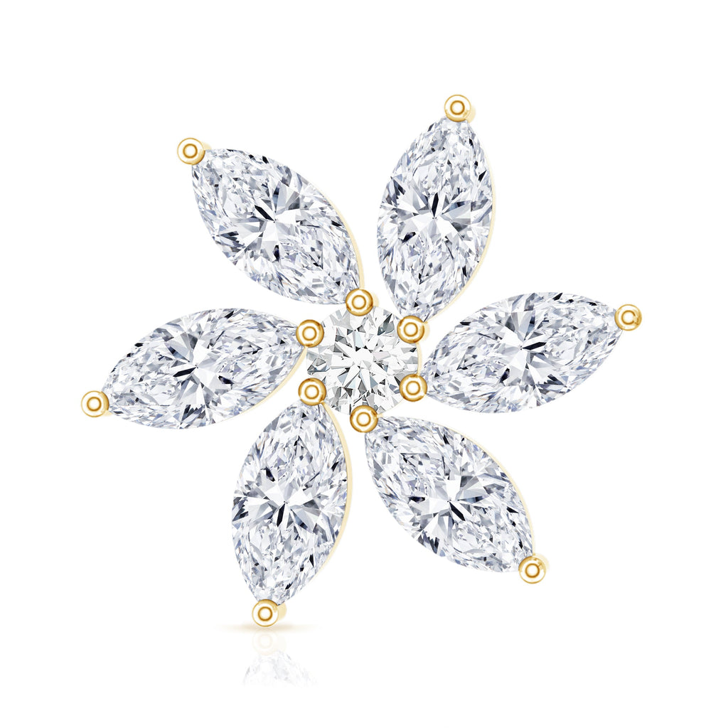 Marquise Moissanite Flower Earring for Cartilage Piercing