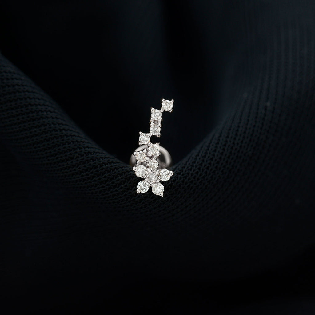 Moissanite Ear Crawler Earring for Cartilage Piercing