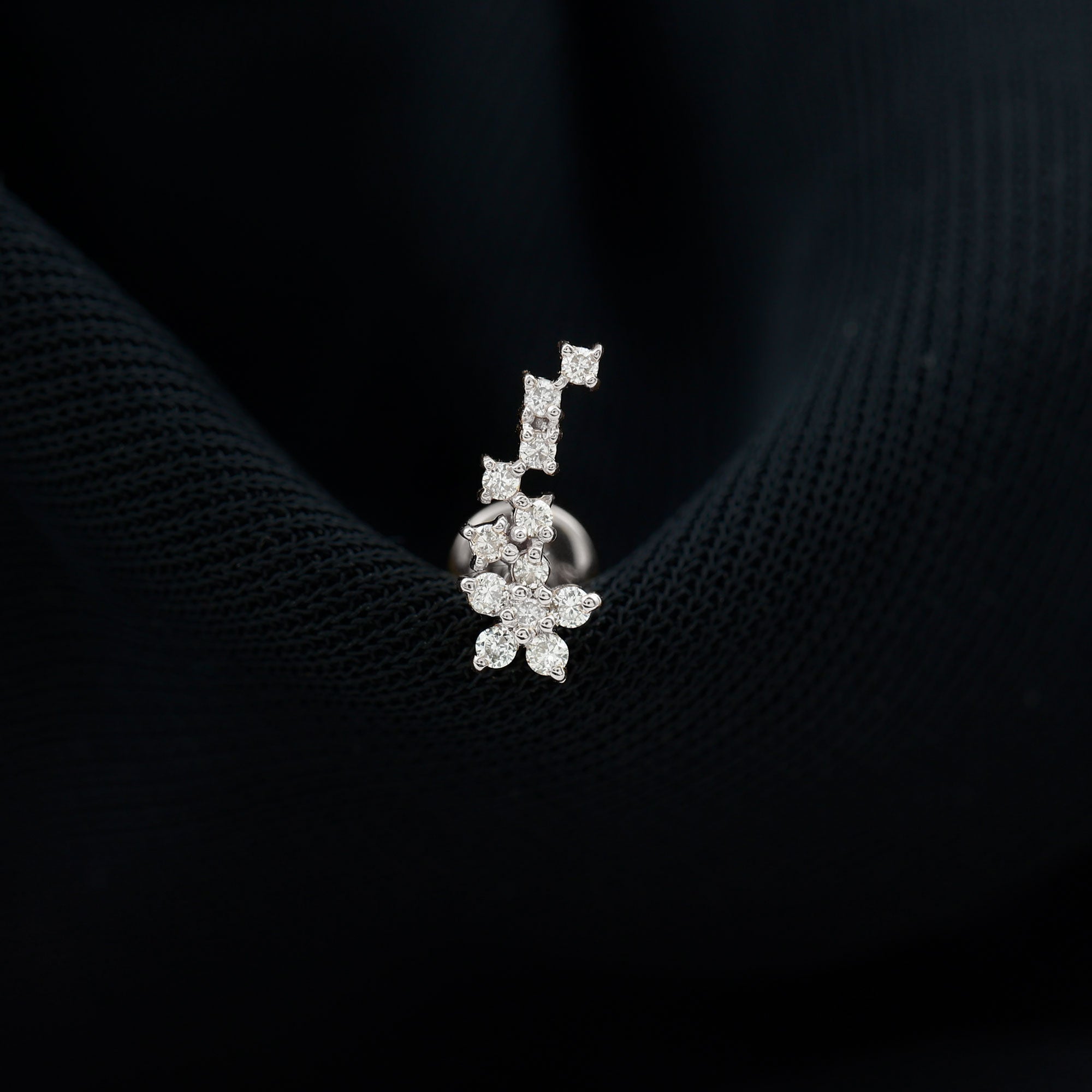 Moissanite Ear Crawler Earring for Cartilage Piercing
