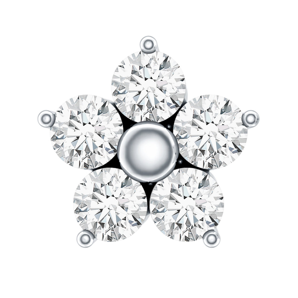 Certified Moissanite Flower Conch Earring for Women