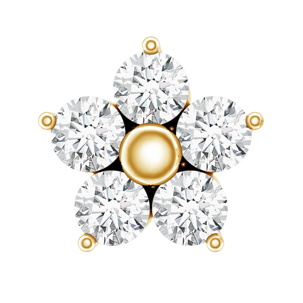Certified Moissanite Flower Conch Earring for Women