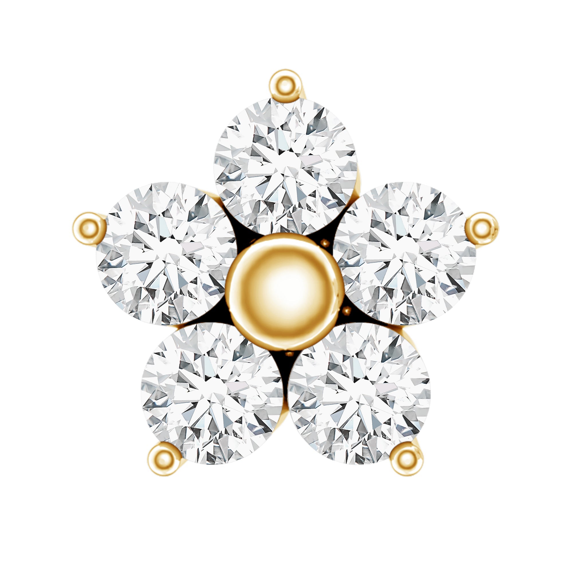 Certified Moissanite Flower Conch Earring for Women