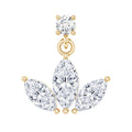 Marquise Cut Moissanite Lotus Flower Drop Helix Earring