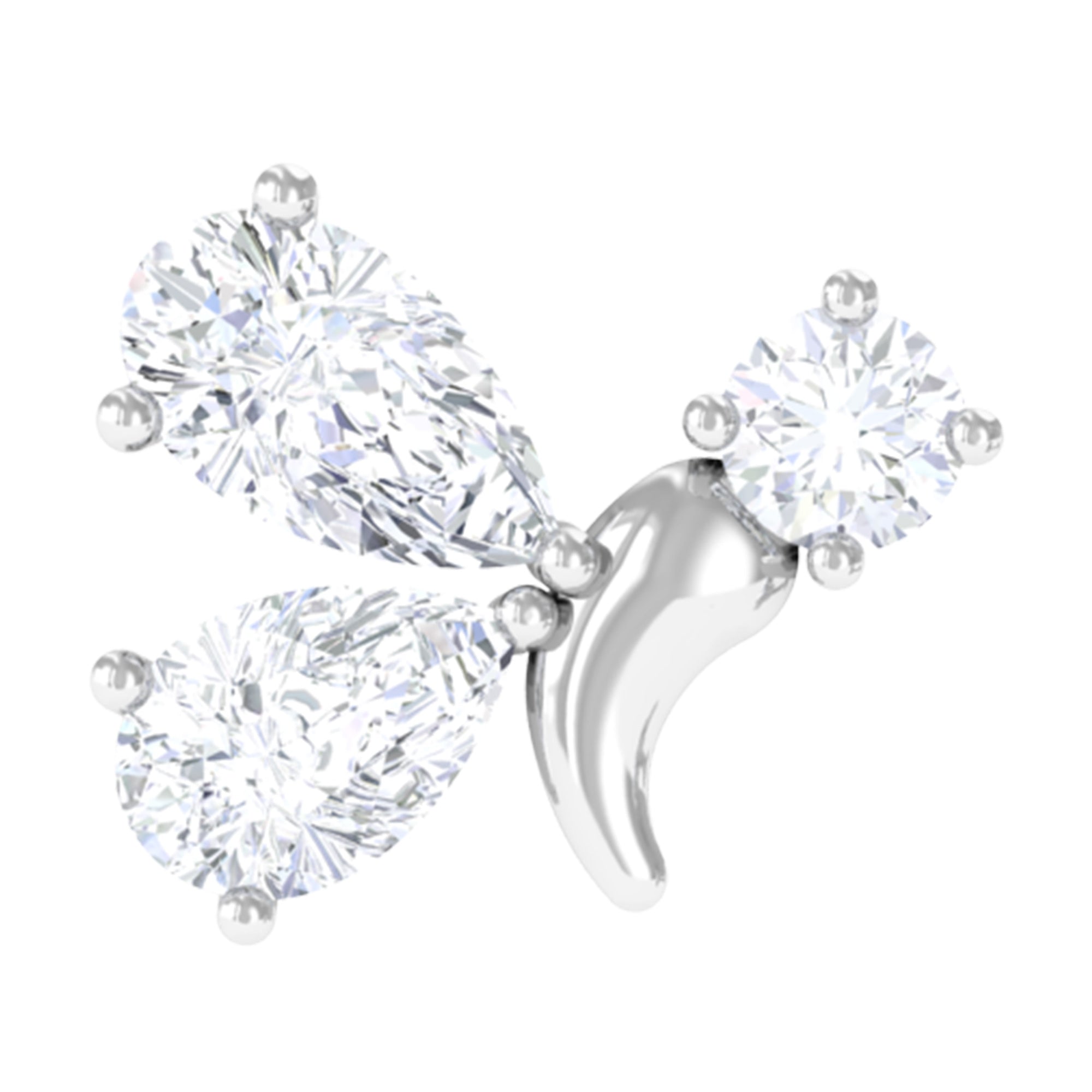 Dainty Moissanite Fly Earring for Helix Piercing
