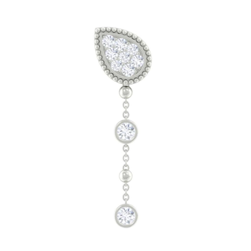 Natural Diamond Chain Dangle Earring for Cartilage Piercing