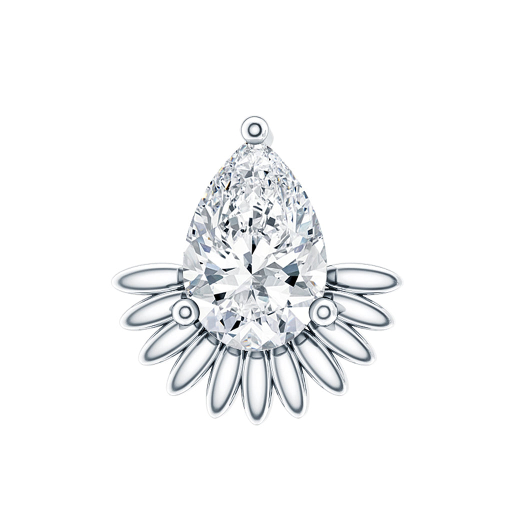 Pear Shape Moissanite Unique Cartilage Earring