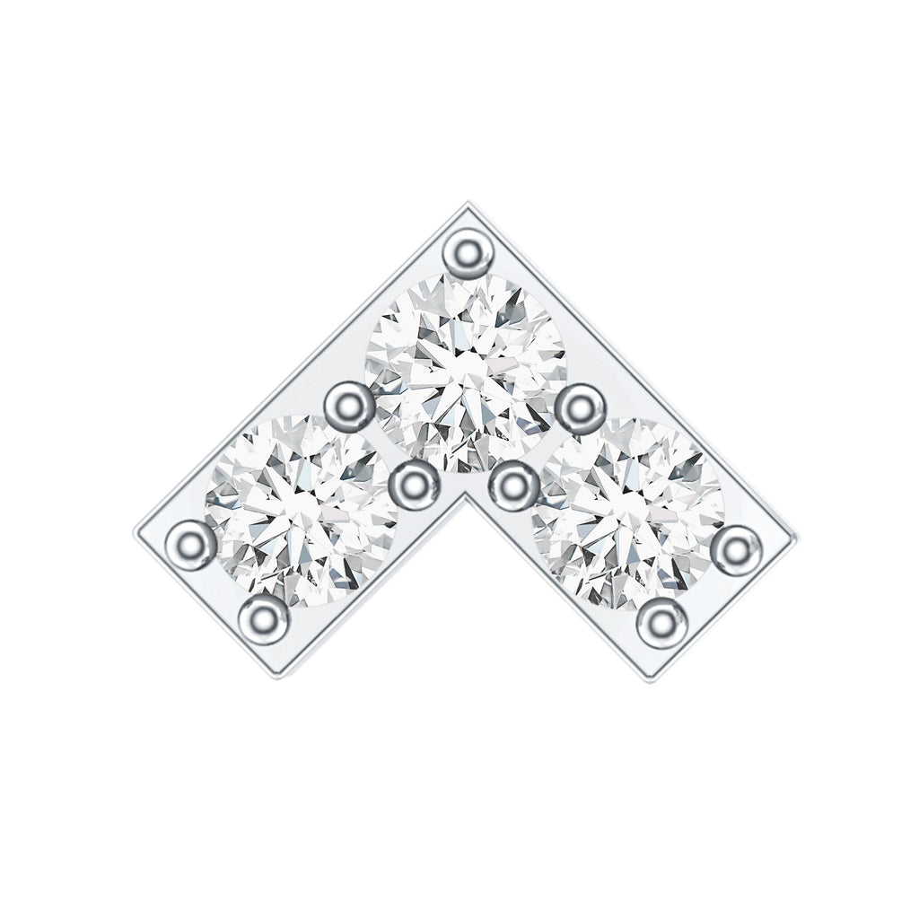 Round Moissanite Chevron Tragus Earring for Women