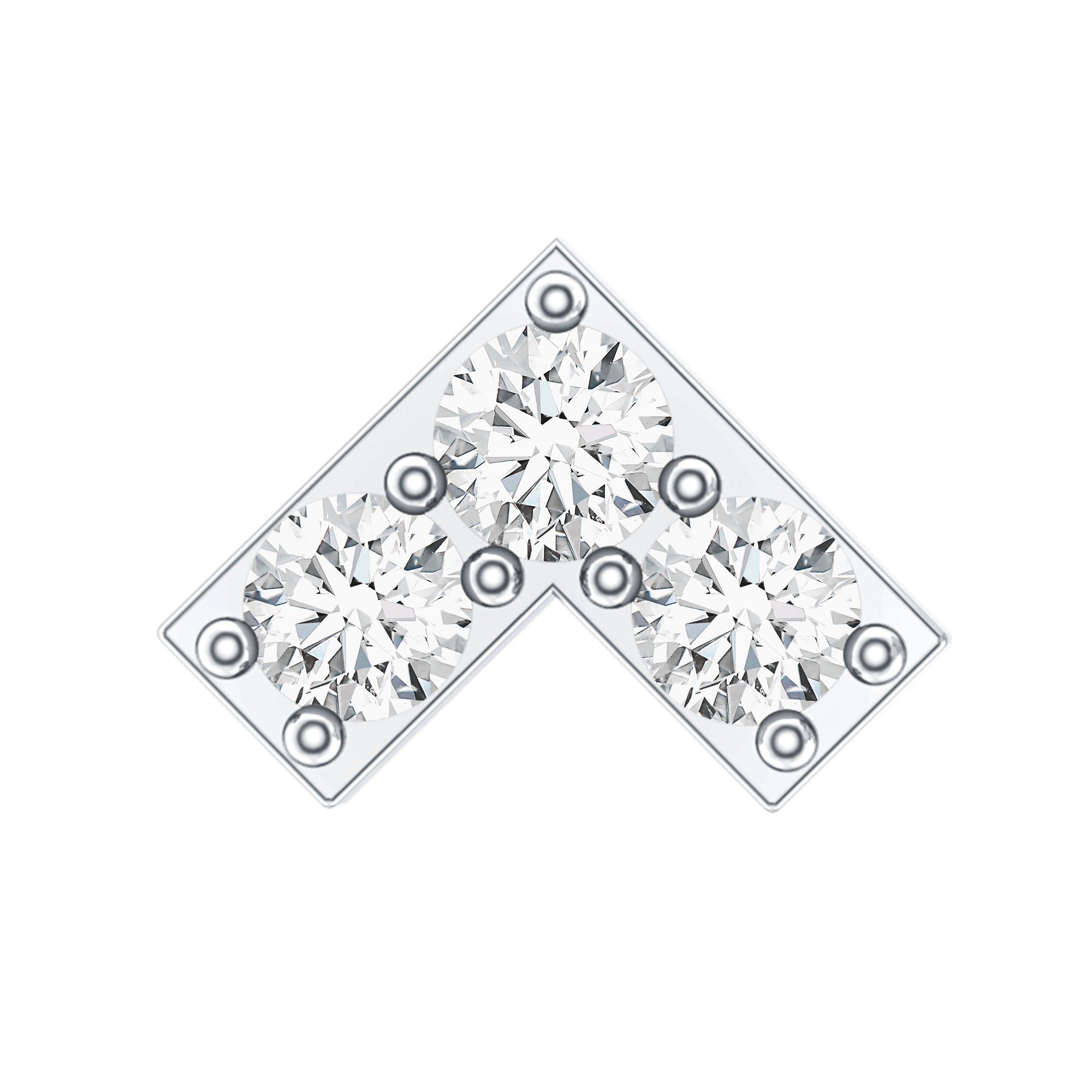 Round Moissanite Chevron Tragus Earring for Women