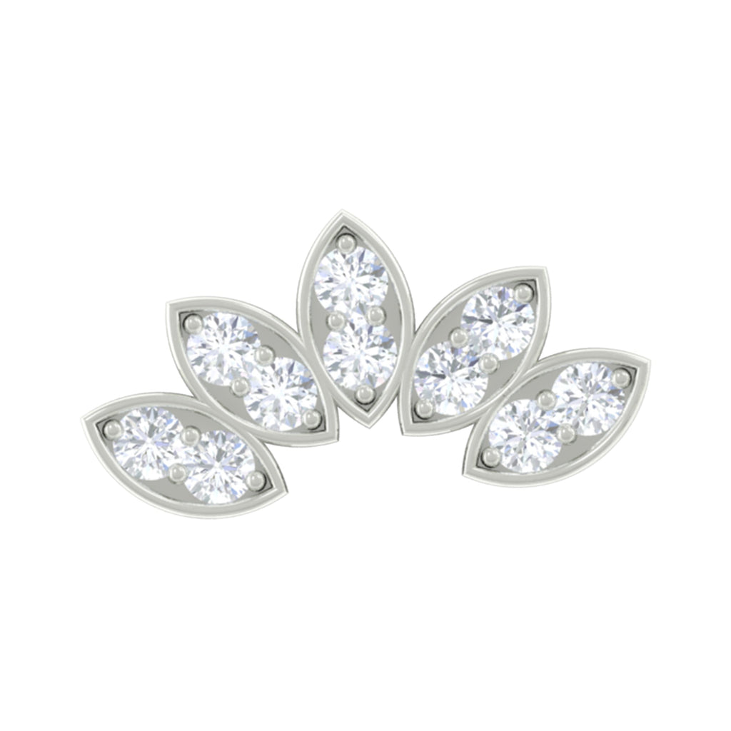 Natural Round Diamond Flower Earring for Helix Piercing