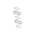 Baguette and Round Moissanite Ear Crawler Earring