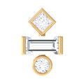 Certified Moissanite Three Stone Earring for Tragus Piercing