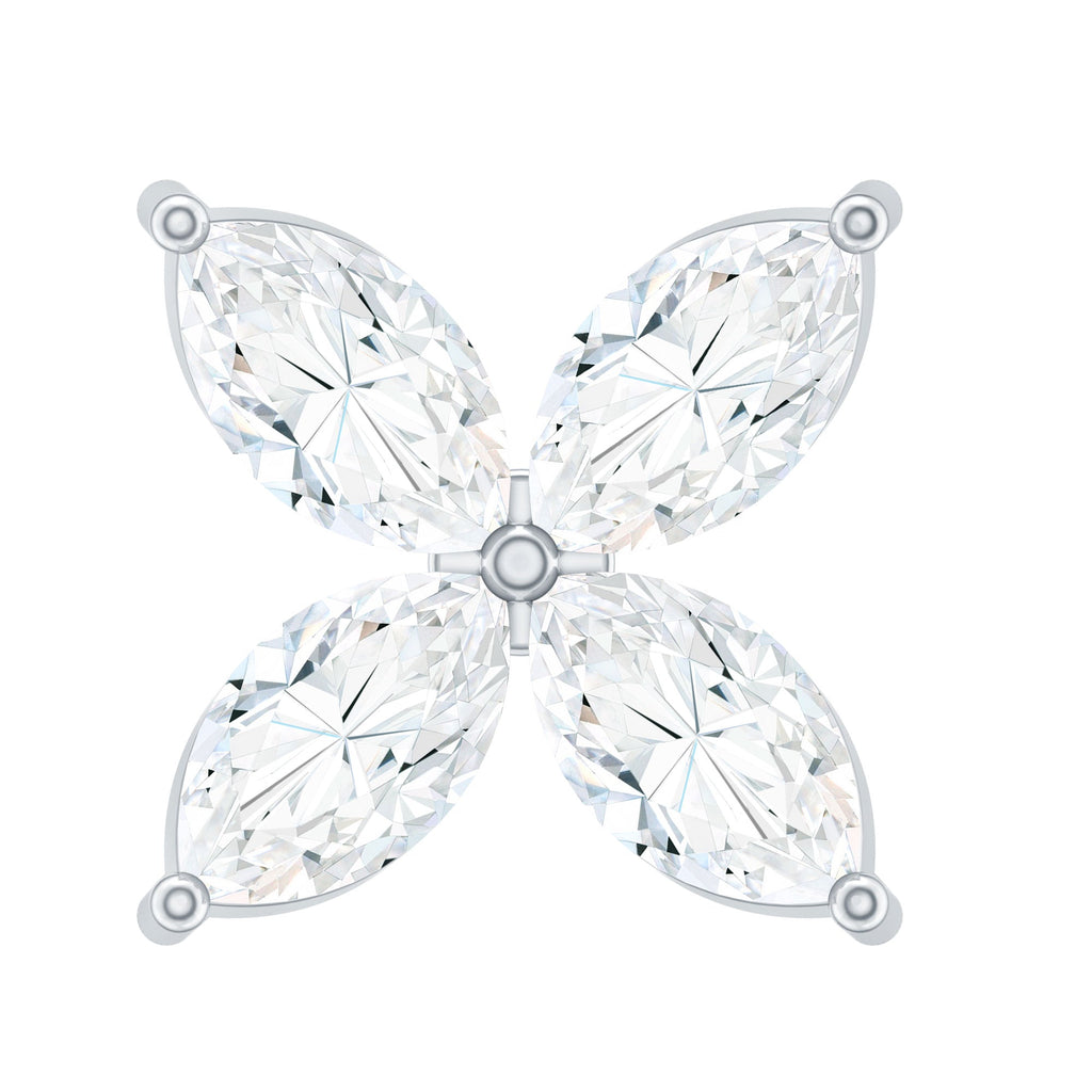 Marquise Cut Moissanite Flower Cartilage Earring