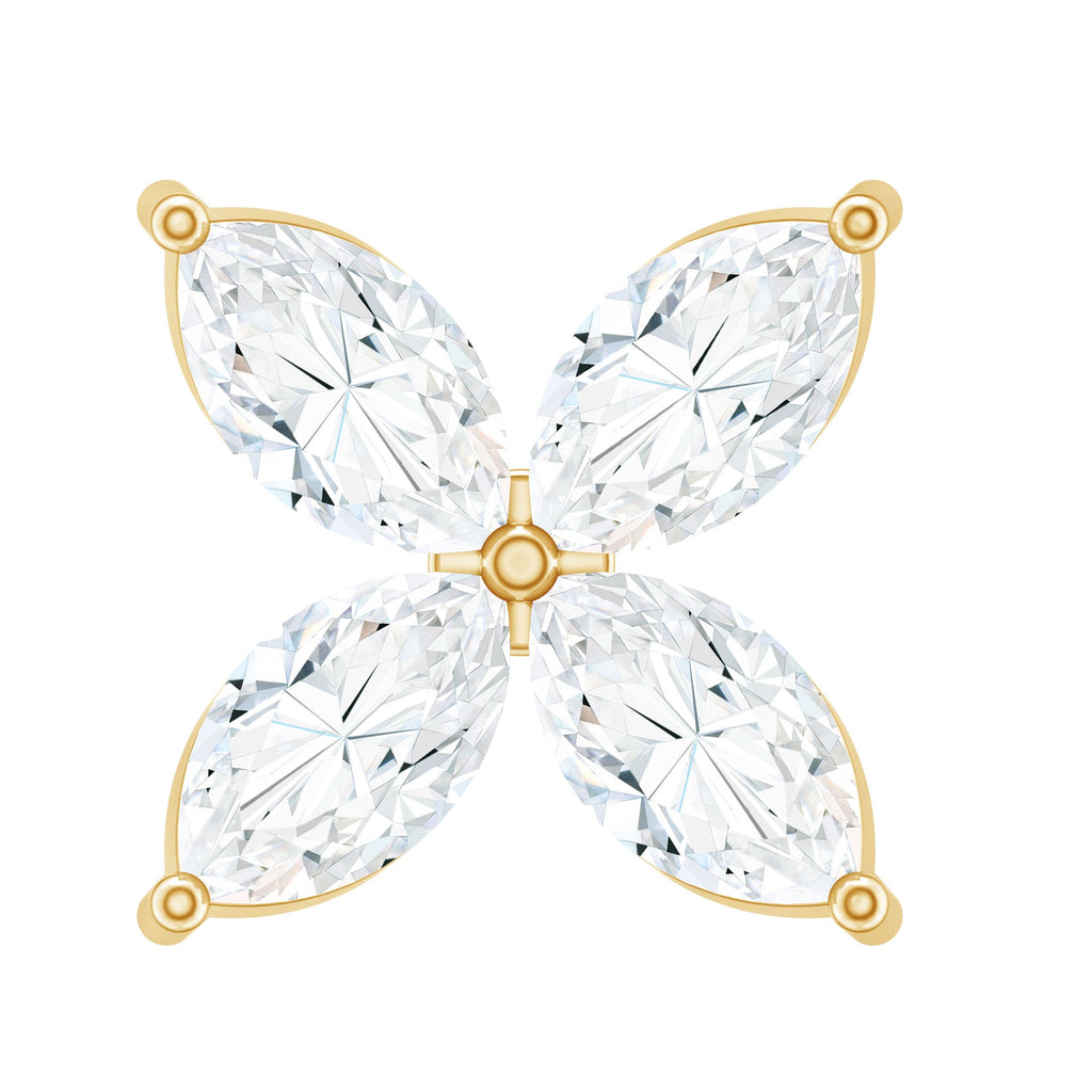 Marquise Cut Moissanite Flower Cartilage Earring
