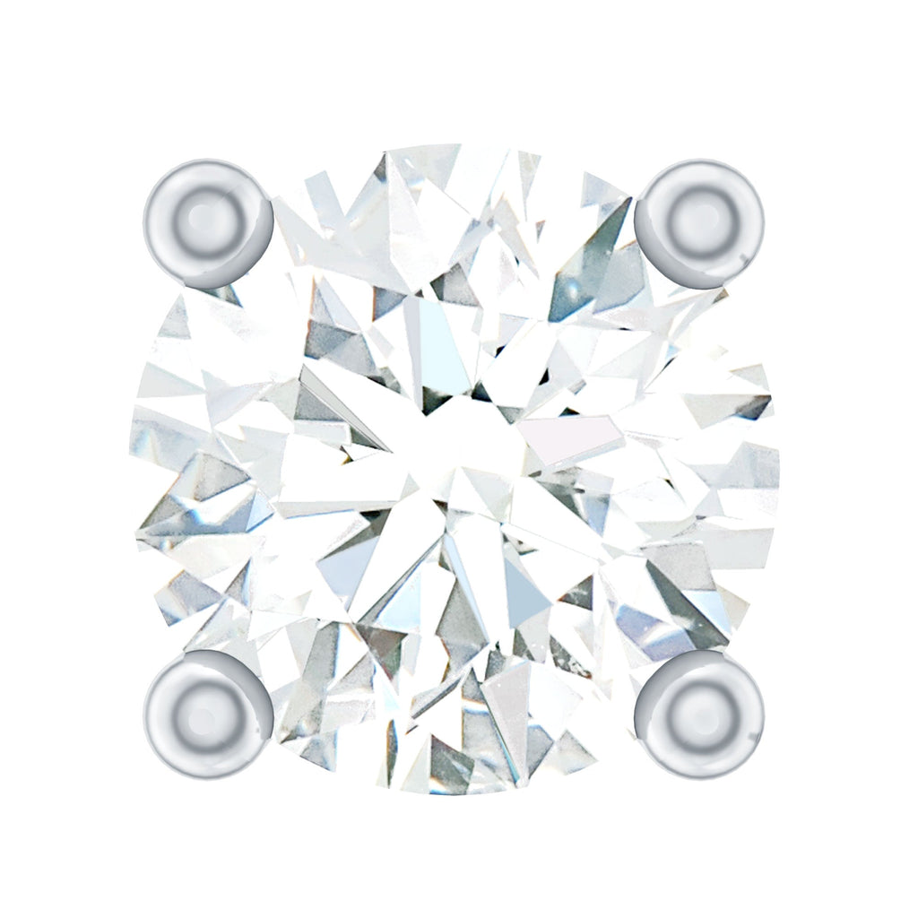 Dainty Round Diamond Conch Earring in Prong Setting
