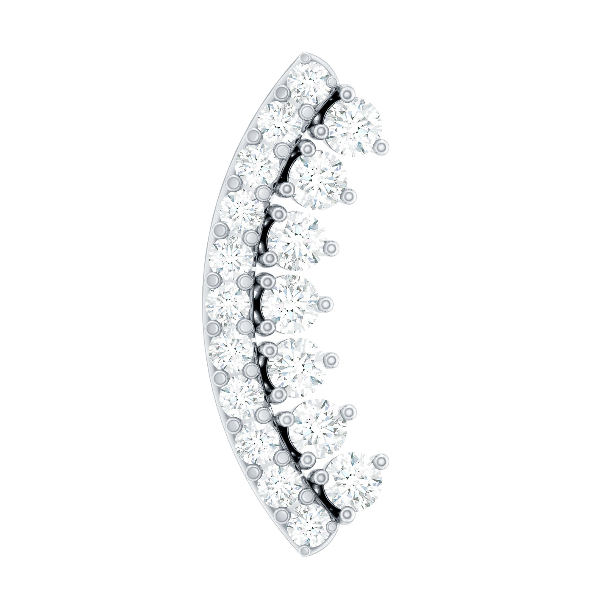Certified Moissanite Curved Earring for Cartilage Piercing