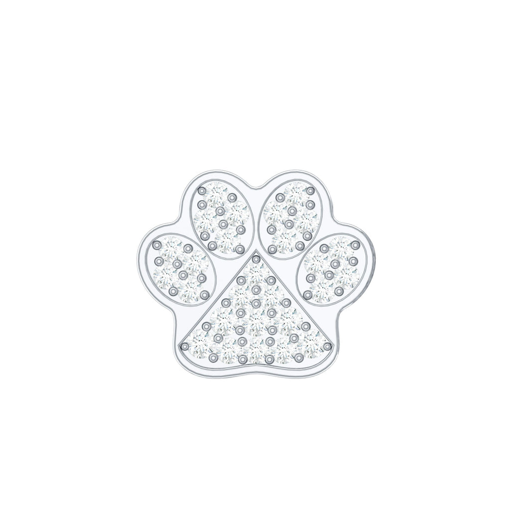 Moissanite Dog Paw Print Earring for Cartilage Piercing