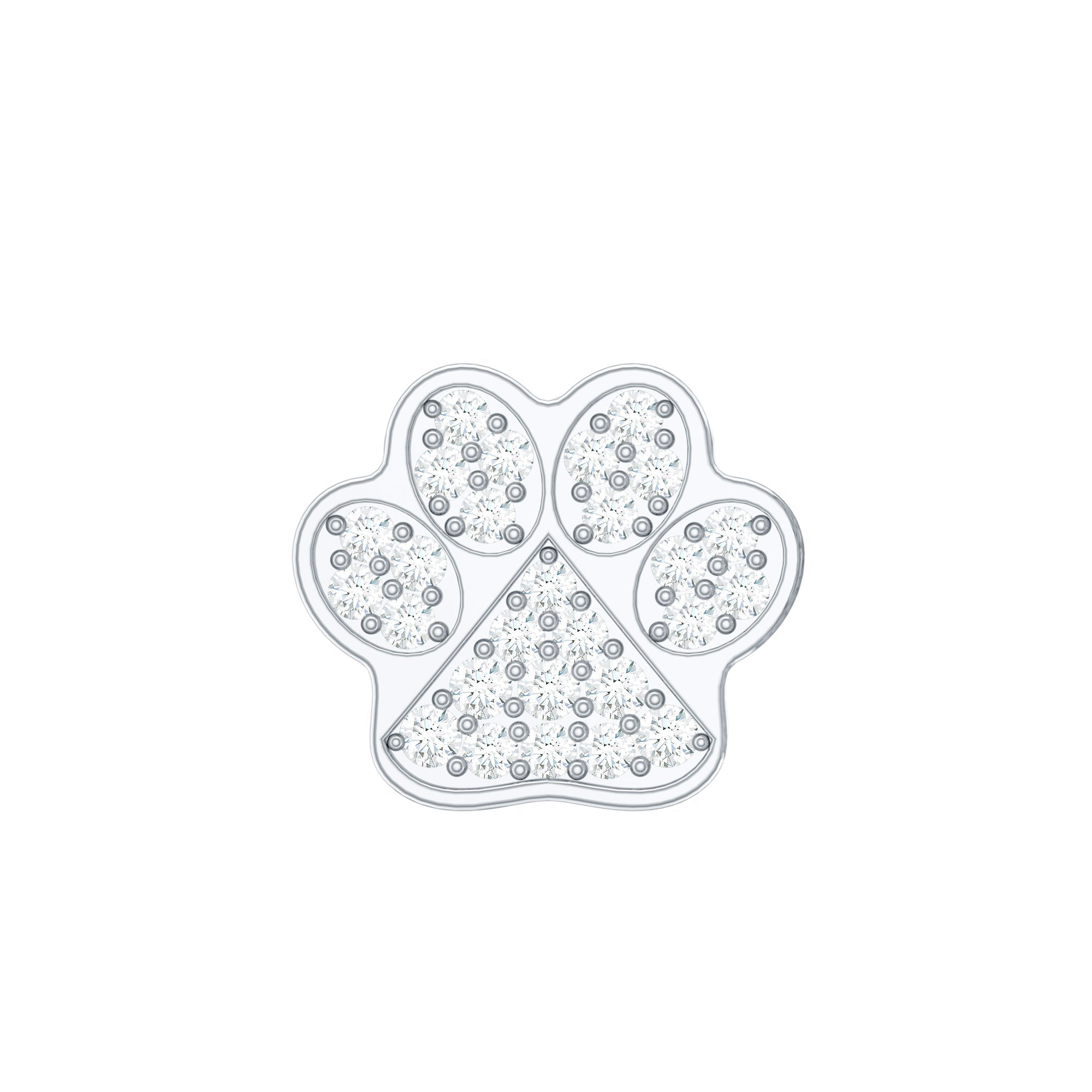 Moissanite Dog Paw Print Earring for Cartilage Piercing