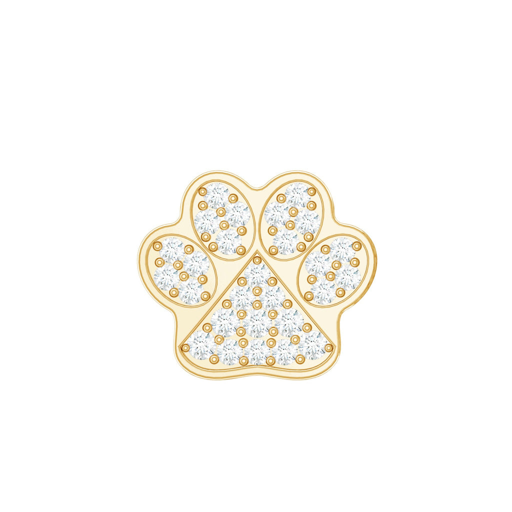 Moissanite Dog Paw Print Earring for Cartilage Piercing