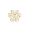 Moissanite Dog Paw Print Earring for Cartilage Piercing