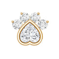 Round and Heart Shape Moissanite Paw Helix Earring