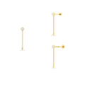 Natural Diamond Chain Drop Earring for Helix Piercing