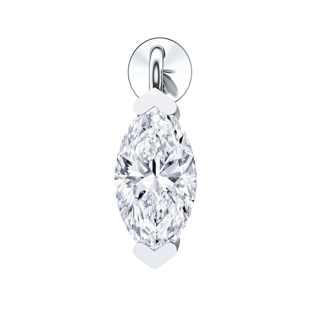 Marquise Moissanite Drop Earring for Tragus Piercing