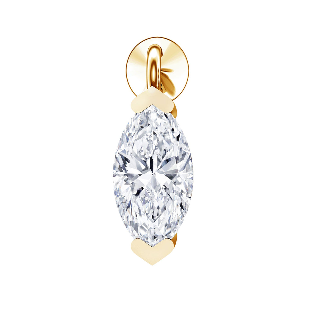 Marquise Moissanite Drop Earring for Tragus Piercing