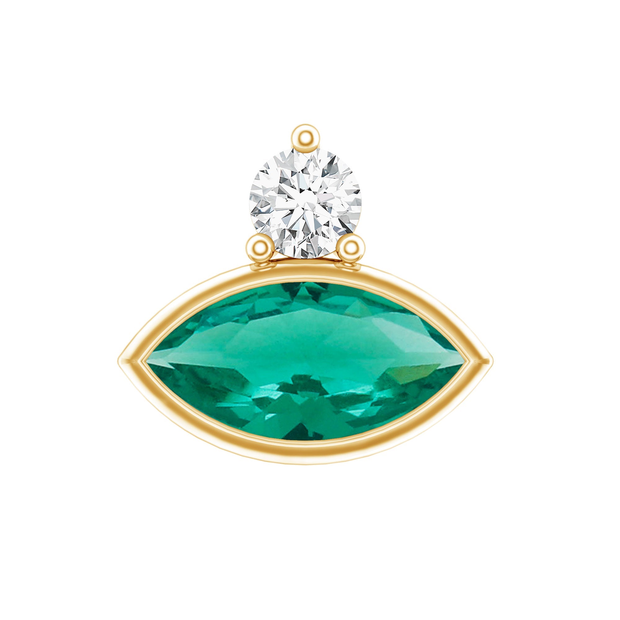 Marquise Cut Lab Grown Emerald Helix Earring with Certificate