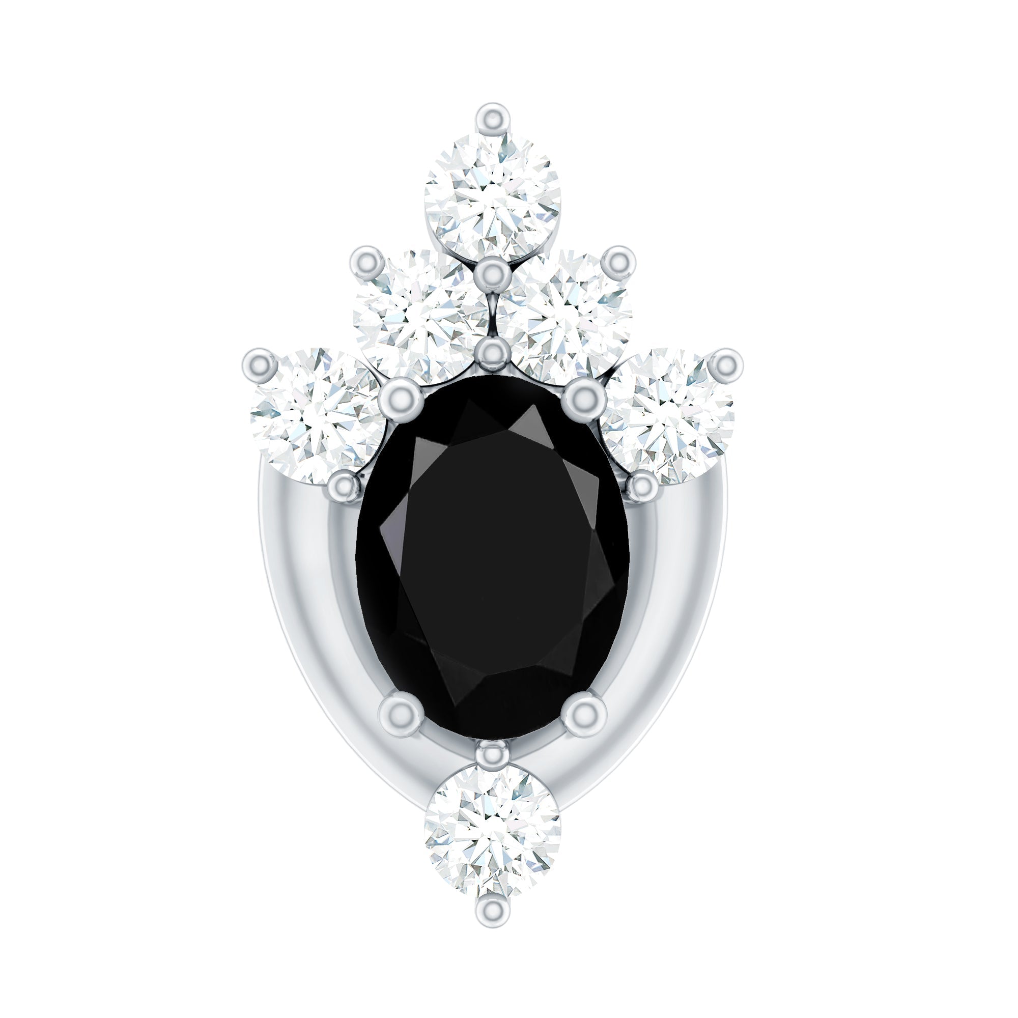Certified Black Onyx Designer Helix Earring with Lab Grown Diamond