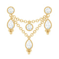Vintage Inspired Diamond Chain Double Piercing Earring