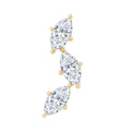 Marquise Cut Moissanite 3 Stone Tragus Earring