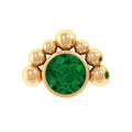 Dainty Round Emerald Tragus Earring with Beaded Detailing