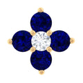 Natural Blue Sapphire Flower Earring for Rook Piercing