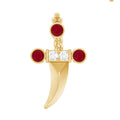 Real Ruby and Diamond Dagger Helix Earring