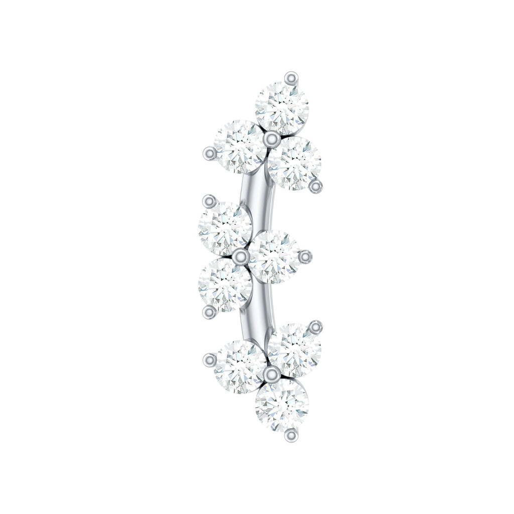 Unique Moissanite Cartilage Climber Earring